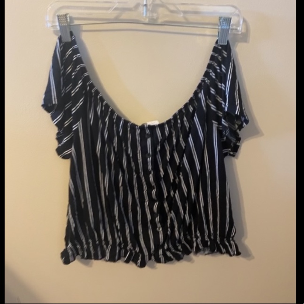Black and white striped top